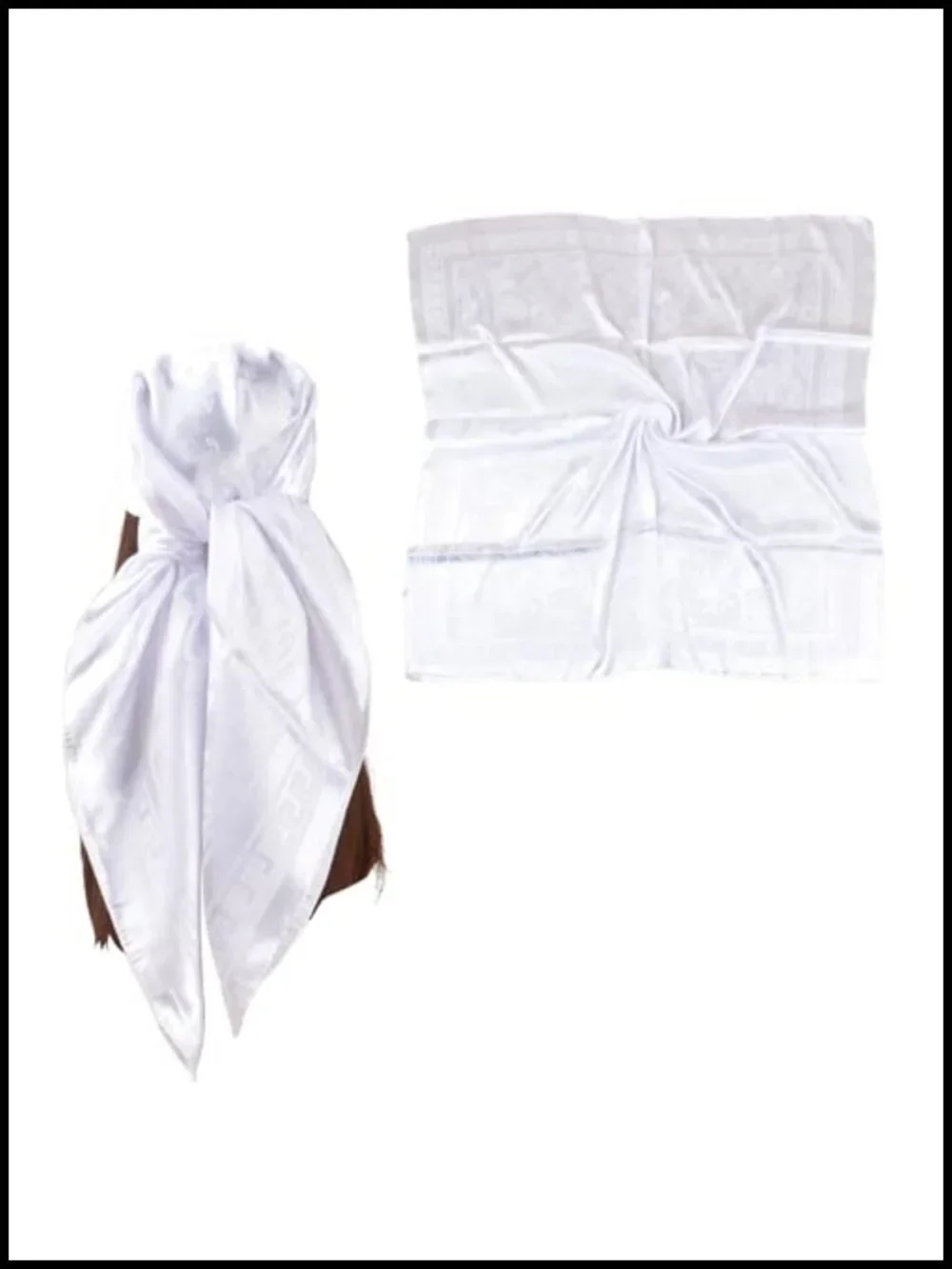 Silk Like Satin Square Head Scarf for Women, 35x35 Neck Scarf